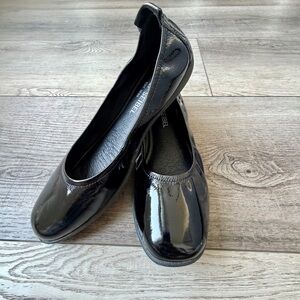 Josef Seibel Patent Leather Ballet Flats Comfy Office Party Flexible Black